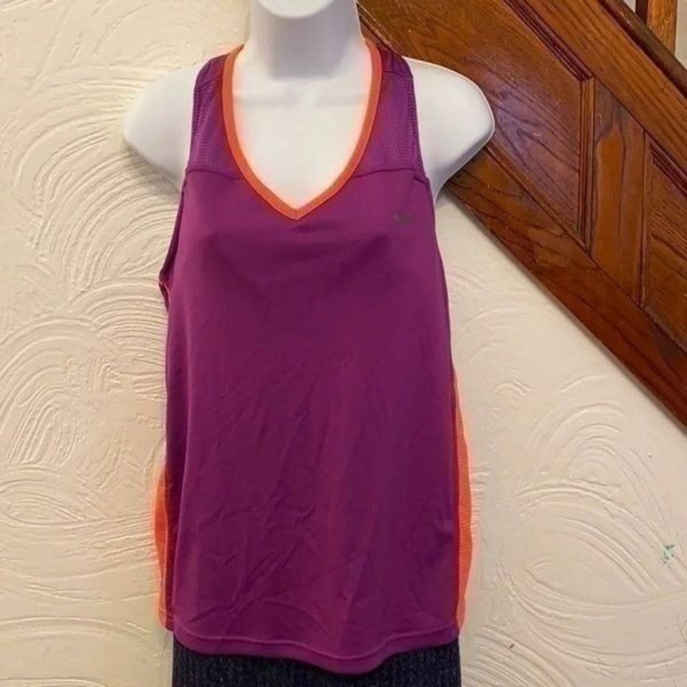 Reebok‎ Tank Top Womens Purple Orange PlayDry Versacool Built-in Bra Large